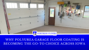 Professional garage floor coating involves concrete grinding, crack repair, base coat application, decorative flakes, and a protective topcoat.